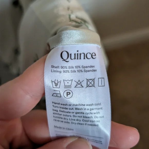 NWT Quince Washable Stretch Silk High Neck Midi Dress Jasmine Vines Medium - Picture 4 of 10